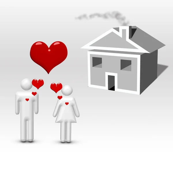 Love Couple Home Signs — Stock Photo, Image