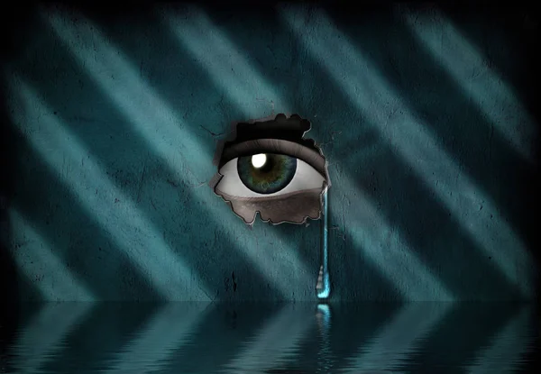 Tränendes Auge Mit Pool — Stockfoto