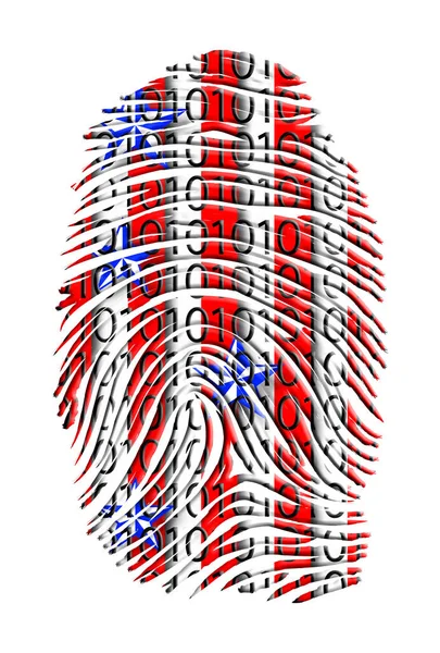 Fingerabdruck Und Binärcode — Stockfoto