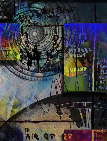 Abstract Composition Time Vortex Ancient Scripts — Stock Photo, Image