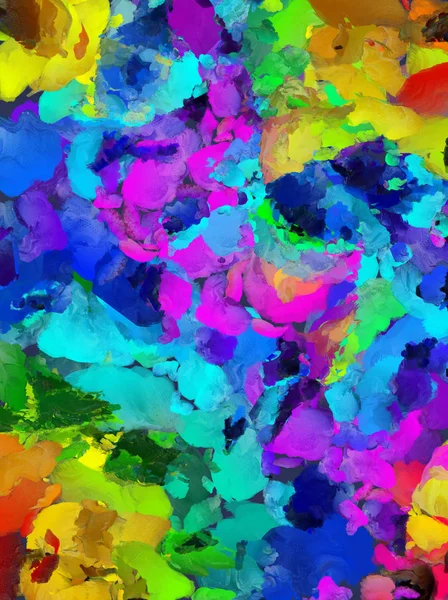 Colorful Abstract Brush Strokes Oil Painting — Stock Photo, Image