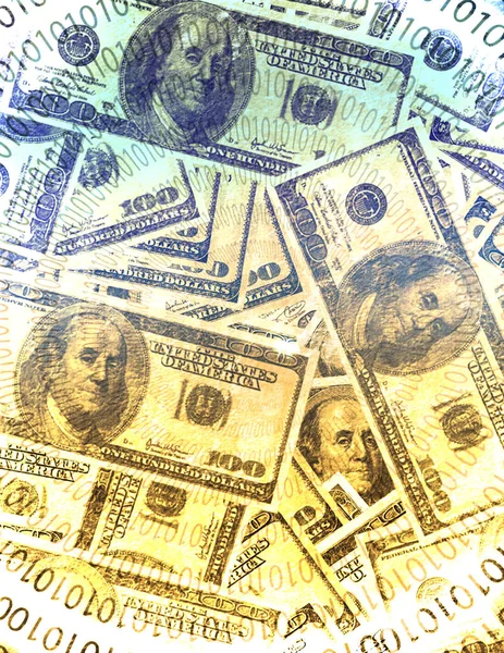 Банкноты 100 Долларов Двоичный Код — стоковое фото