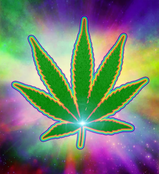Marihuana Psychedelisch Kleurrijke Moderne Achtergrond — Stockfoto