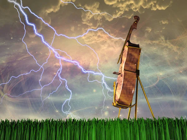 Cello Dream Landscape — Stock Photo, Image