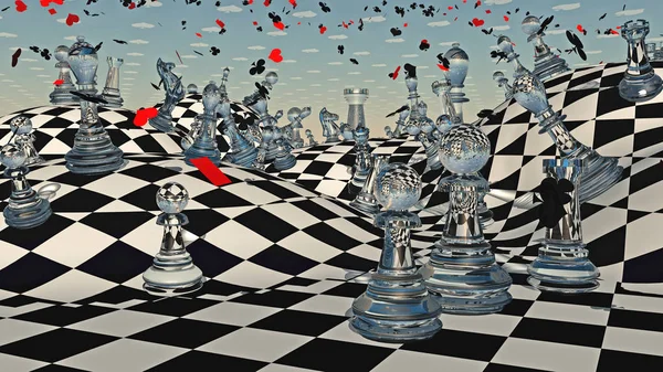 Fantasy Chess Barevné Ilustrace — Stock fotografie