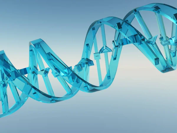 Crystal Dna Strand Rendering — Stock Photo, Image