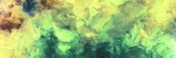 抽象絵画 緑と黄色の色 — ストック写真