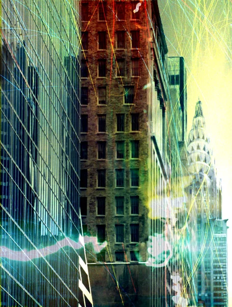 Kompozycja Abstrakcyjna New York Street — Zdjęcie stockowe