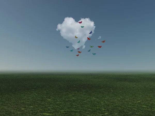 Hartvormige Cloud Vlinders — Stockfoto