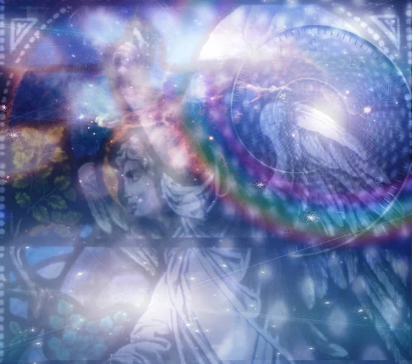 Angel ve saat sarmal kompozisyon