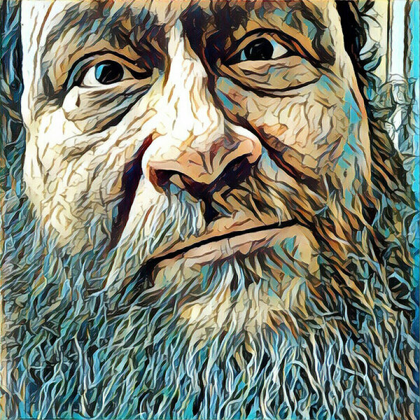 Illustration Old Man Face — Stock Photo, Image