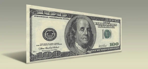 Hundred Dollar Bill Drunken Ben Franklin — Stock Photo, Image