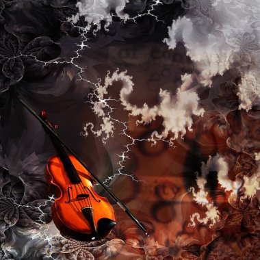 Müzik. Renkli modern resimde arka planı için