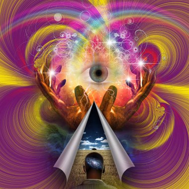 Psychedelic renkli arka plan