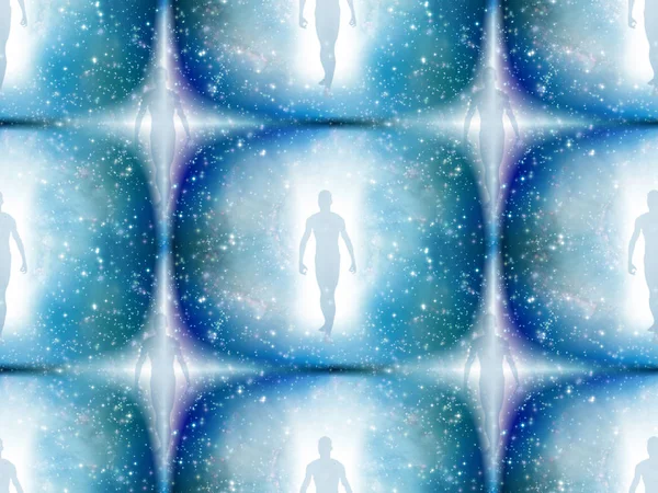 Menselijke Figuur Lichte Fractal — Stockfoto