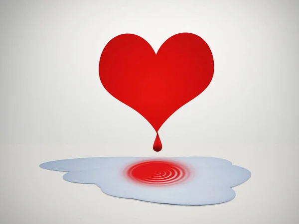 Bleeding Heart Melting Modern Background — Stock Photo, Image