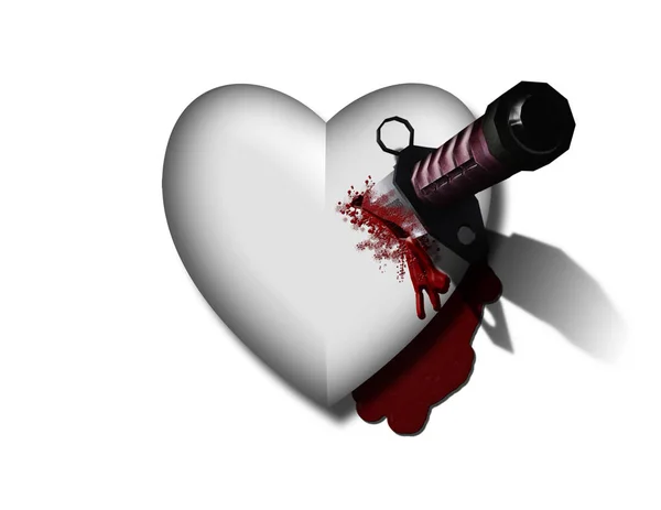 Bleeding Heart Bloody Knife — Stock Photo, Image