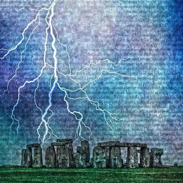 Stonehenge Bliksem Latijnse Tekst — Stockfoto