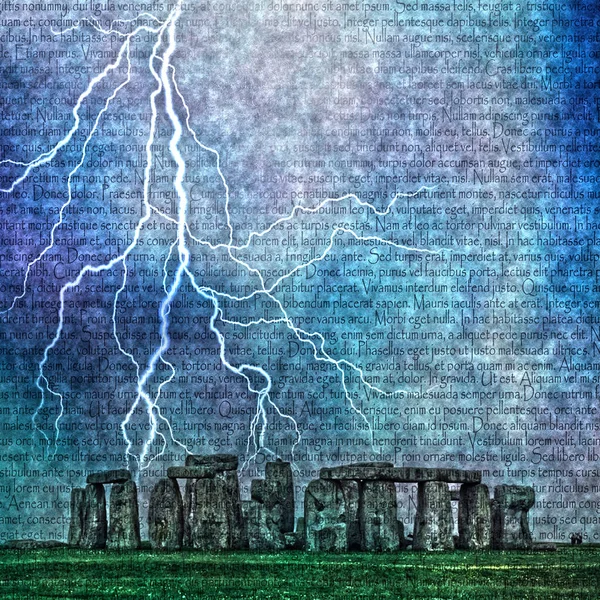 Stonehenge Foudre Texte Latin — Photo