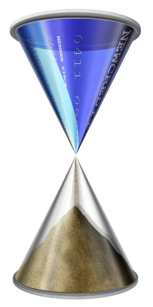 Hourglass Symbolizes Concept Time Money — Stock Photo, Image