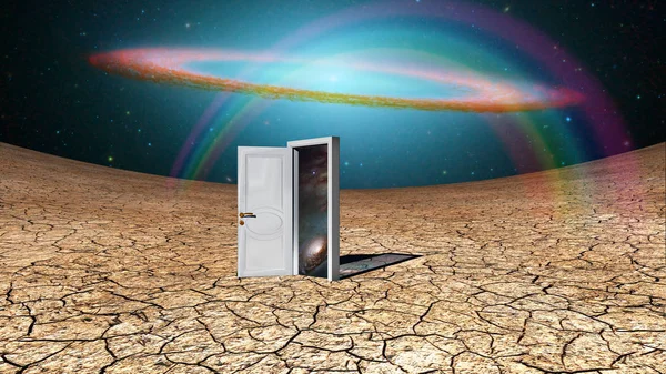 Surrealism Door Another Dimension — Stock Photo, Image