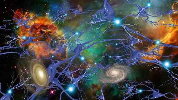 Brain Cells Deep Space — Stock Photo, Image