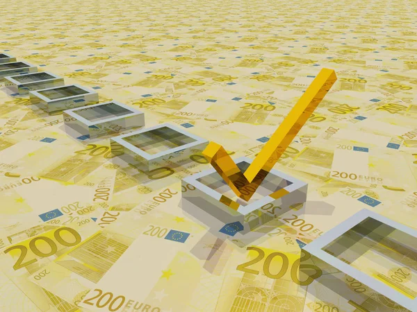 Euro Check Mark Colorful Illustration — Stock Photo, Image