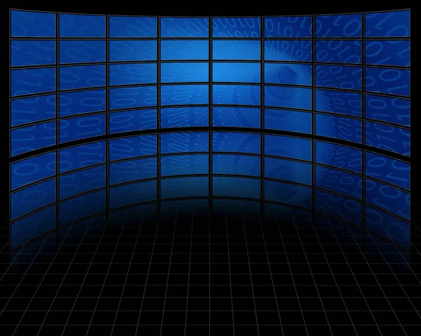 Binary Tunnel Large Set Screens — Stock Photo, Image