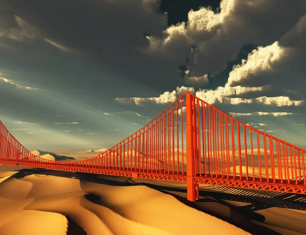 Puente Golden Gate Futuro Desolado — Foto de Stock