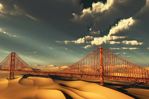 Goldene Torbrücke Desolater Zukunft — Stockfoto