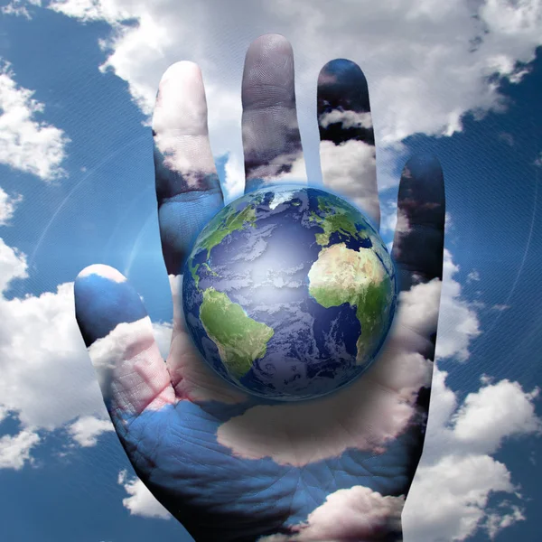 Wereld Menselijke Hand — Stockfoto