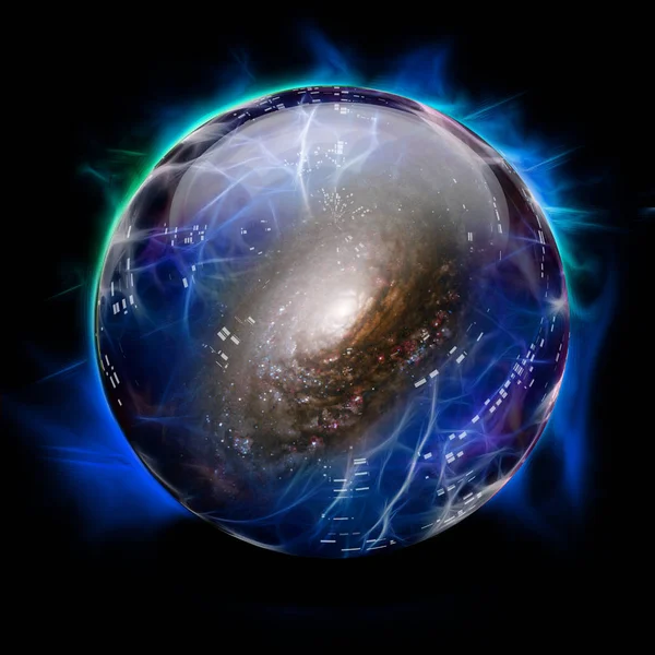 Crystal Ball Shows Galaxy — Stock Photo, Image