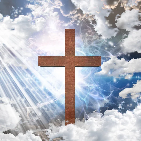 Christian Cross Sky — Stock Photo, Image