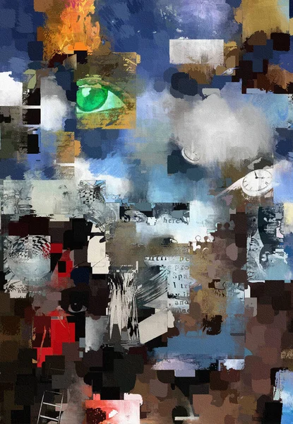 Abstrakte Malerei Salvador Dali Stil — Stockfoto