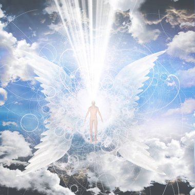 Melek olmak. Renkli modern resimde arka planı için