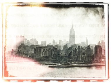 Retro fotoğraf. Manhattan Manzarası