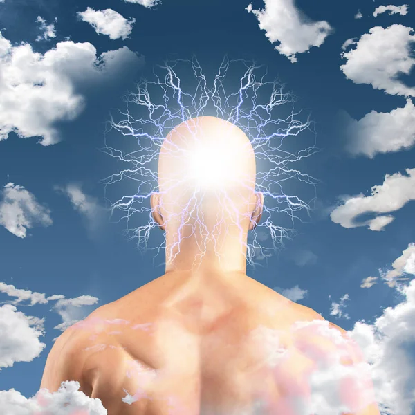 Man Head Clouds — Stock Photo, Image