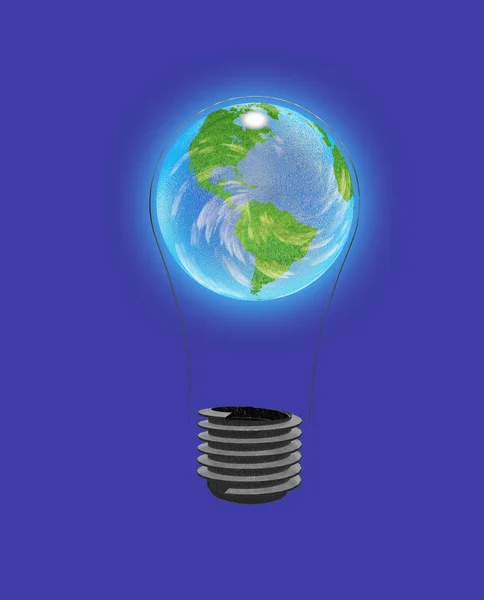 Light Bulb Earth Colorful Modern Background — Stock Photo, Image