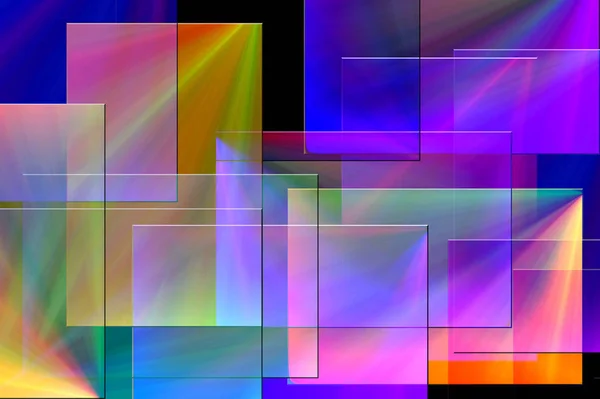 Abstract Painting Mondrian Style Gradients Overlappings — Stock Photo, Image