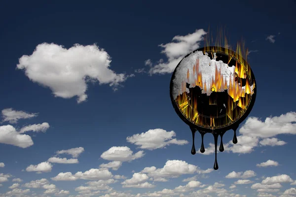 Burning Clock Sky — Stock Photo, Image