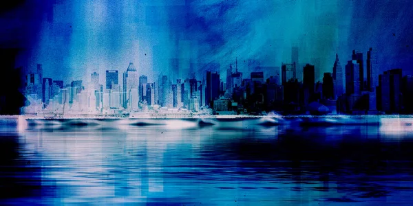 New York skyline 3D Rendering