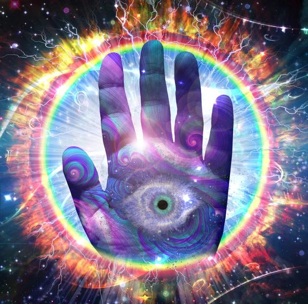 God Hand Omnipresent Eye Rendering — Stock Photo, Image