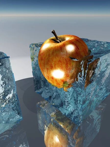 Fryst Äpple Mat Bevarande — Stockfoto