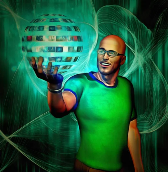 Man Holding Sphere Videos — Stock Photo, Image