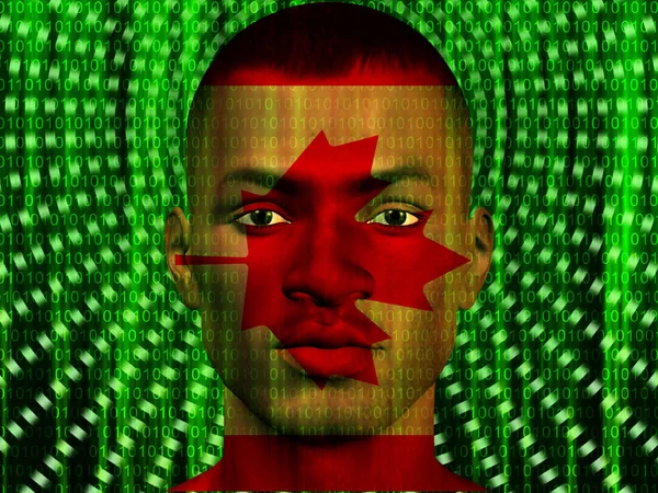 Canadá Hombre Con Código Binario — Foto de Stock