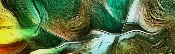 Linee Fluide Movimento Del Colore Verde Colore Principale Rendering — Foto Stock