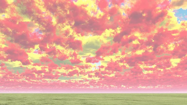 Nuvens Coloridas Acima Horizonte — Fotografia de Stock