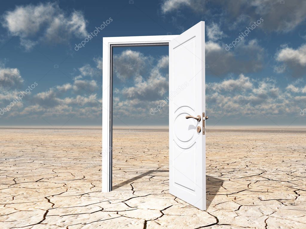 Single door in desert