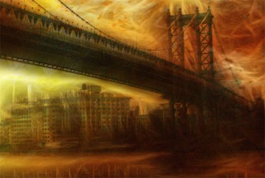 Manhattan Köprüsü Ressam Manzarası