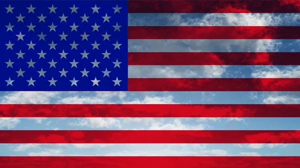 米国の旗 雲のデザイン — ストック写真